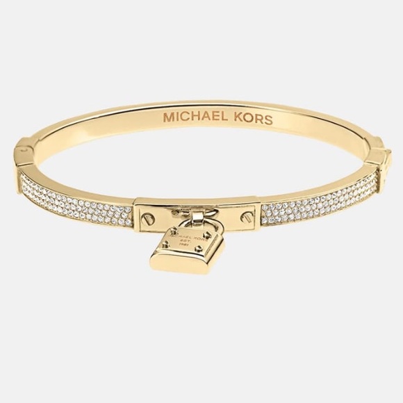 Michael Kors Gold Padlock Charm Bangle - Picture 1 of 7